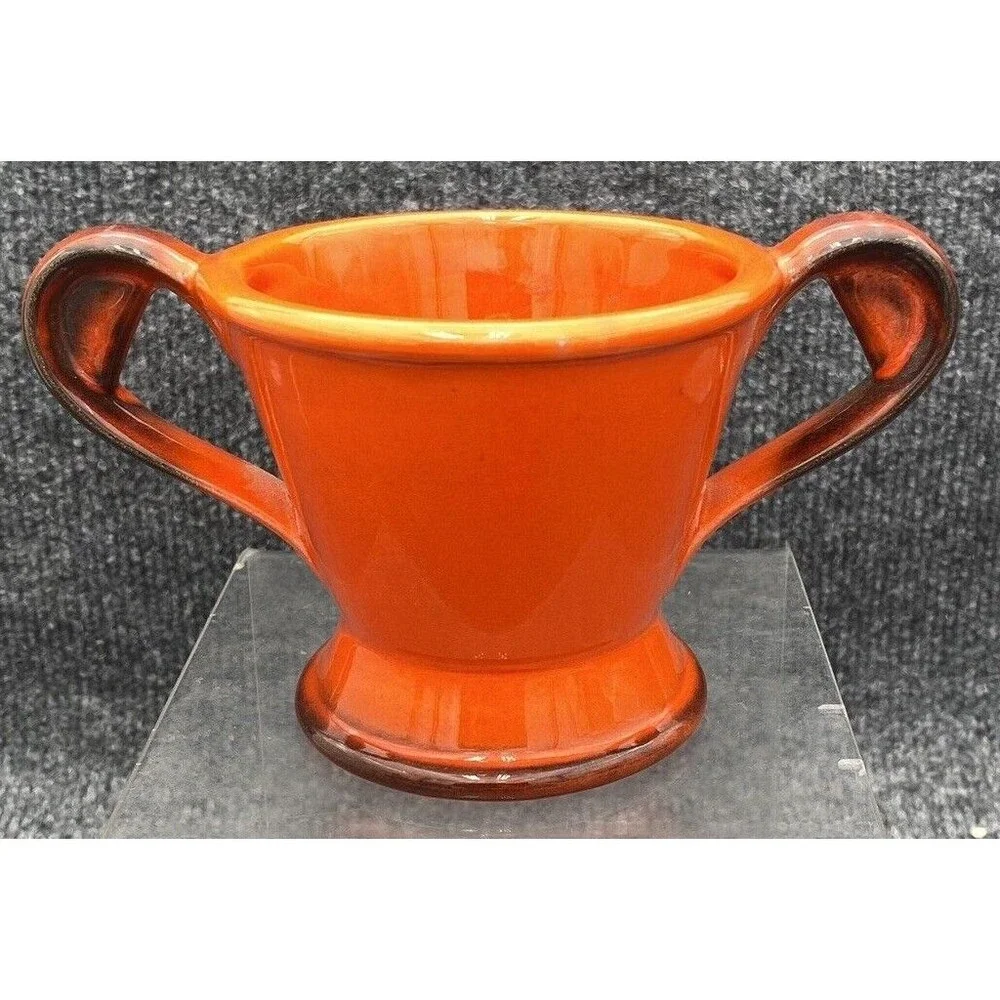 Vintage Metlox Poppy Trail Red Rooster Creamer Open Sugar Bowl Set Burnt Orange